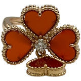 ヴァンクリーフ＆アーペル Van Cleef & Arpels スウィートアルハンブラエフイヤージュリング ピンクゴールド Au750 ガーネット ダイヤモンド ジュエリー