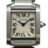 カルティエ Cartier タンク フランセーズ SM W51008Q3 アイボリー ステンレススチール クオーツ レディース 腕時計