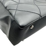 シャネル CHANEL パリビアリッツトートMM A34209 14番台 ブラック シルバー金具 コーティングキャンバス レディース トートバッグ