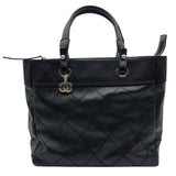 シャネル CHANEL パリビアリッツトートMM A34209 14番台 ブラック シルバー金具 コーティングキャンバス レディース トートバッグ