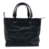 シャネル CHANEL パリビアリッツトートMM A34209 14番台 ブラック シルバー金具 コーティングキャンバス レディース トートバッグ