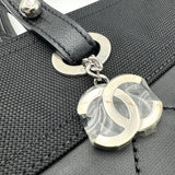 シャネル CHANEL パリビアリッツトートMM A34209 14番台 ブラック シルバー金具 コーティングキャンバス レディース トートバッグ