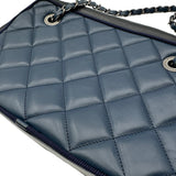 シャネル CHANEL バレリーナ カメラバッグ A93015 21番台 ネイビー/ブラック シルバー金具 カーフ レディース ショルダーバッグ