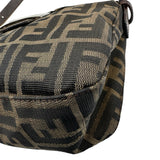 フェンディ FENDI ズッカ マンマ ハンドバッグ ブラウン ナイロンジャガート レディース ハンドバッグ