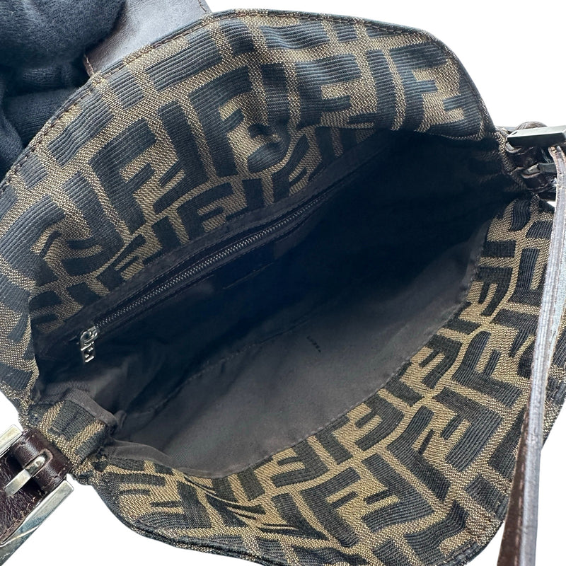 フェンディ FENDI ズッカ マンマ ハンドバッグ ブラウン ナイロン