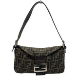 フェンディ FENDI ズッカ マンマ ハンドバッグ ブラウン ナイロンジャガート レディース ハンドバッグ