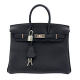 エルメス HERMES バーキン25 K刻 ブラック シルバー金具 トゴ レディース ハンドバッグ