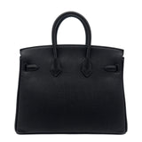 エルメス HERMES バーキン25 K刻 ブラック シルバー金具 トゴ レディース ハンドバッグ