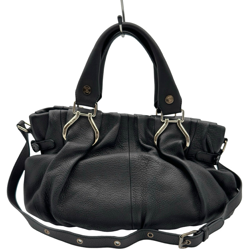 セリーヌ CELINE ピローハンドバッグ ブラック レザー レディース