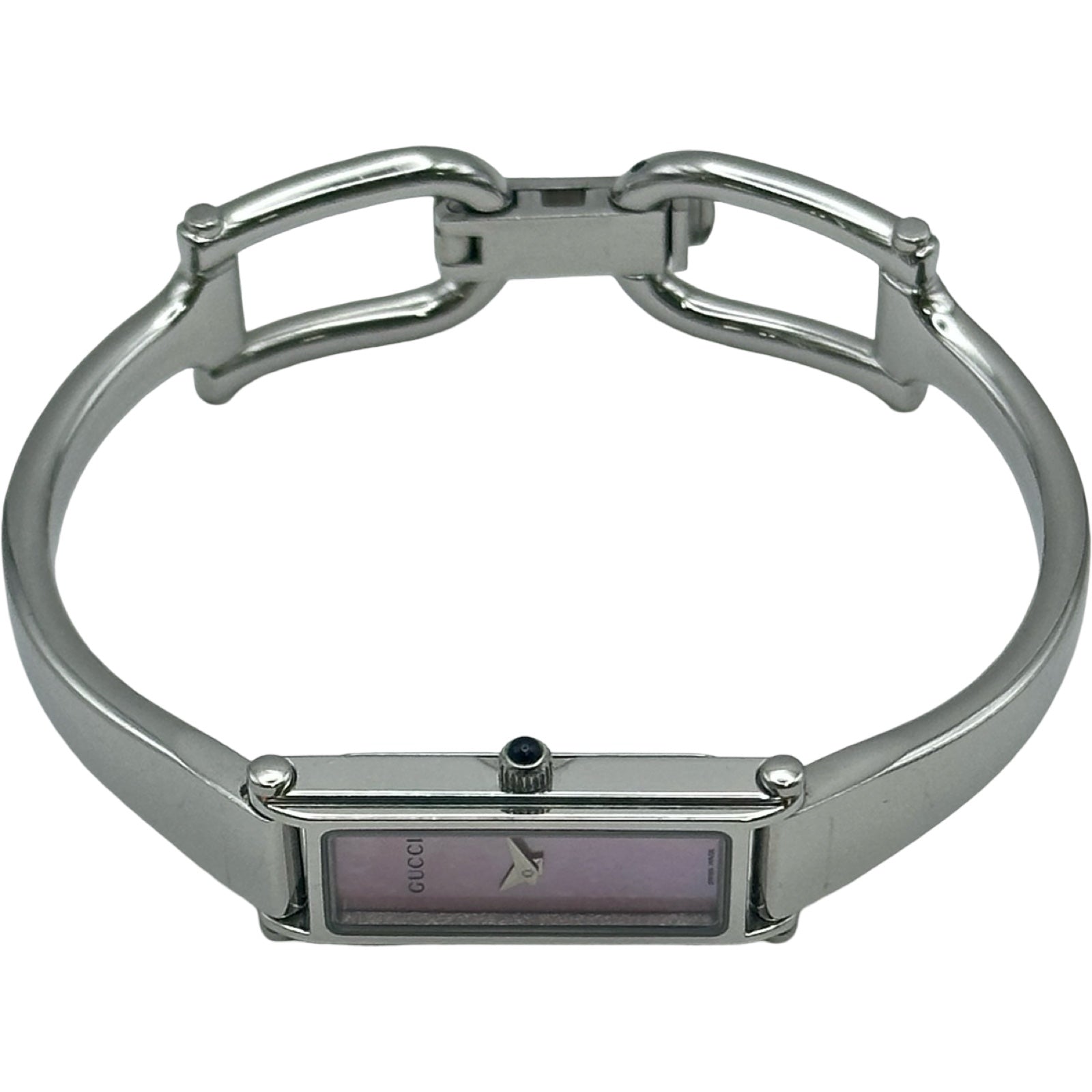 グッチ GUCCI バングルウォッチ 1500L ピンクシェル ステンレス