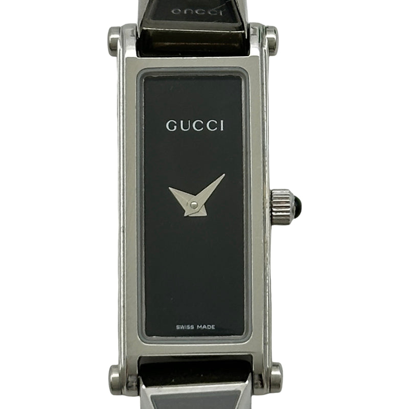 値下げ　GUCCI アナログ時計 ステンレススチール ブラック　腕時計 グッチ GUCCI バングルウォッチ 1500L ブラック ステンレススチール