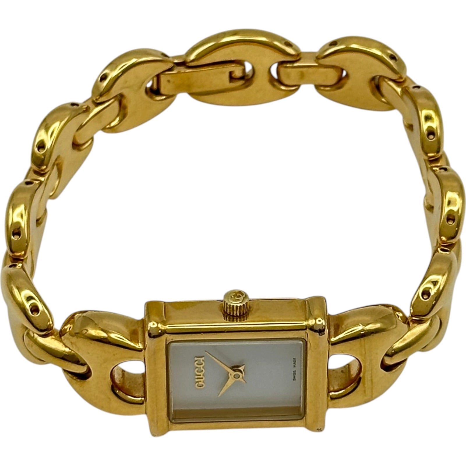 グッチ GUCCI チェンジベルト 1800L ホワイト ゴールドプレーテッド