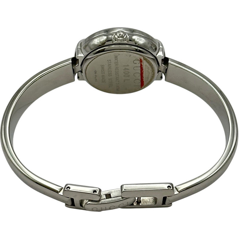 グッチ GUCCI バングルウォッチ 1400L ピンクシェル ステンレス