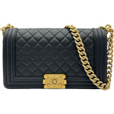シャネル CHANEL ボーイシャネル25 A67086 24番台 ブラック ゴールド金具 キャビアスキン レディース ショルダーバッグ