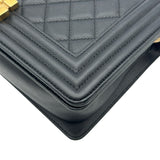 シャネル CHANEL ボーイシャネル25 A67086 24番台 ブラック ゴールド金具 キャビアスキン レディース ショルダーバッグ