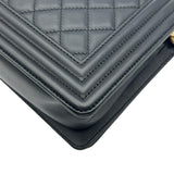シャネル CHANEL ボーイシャネル25 A67086 24番台 ブラック ゴールド金具 キャビアスキン レディース ショルダーバッグ