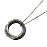 カルティエ Cartier トリニティダイヤブラックセラミックネックレス ホワイトゴールド 750 ダイヤモンド ジュエリー