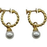 ミキモト MIKIMOTO フープイヤリング ゴールド K18 パール ジュエリー