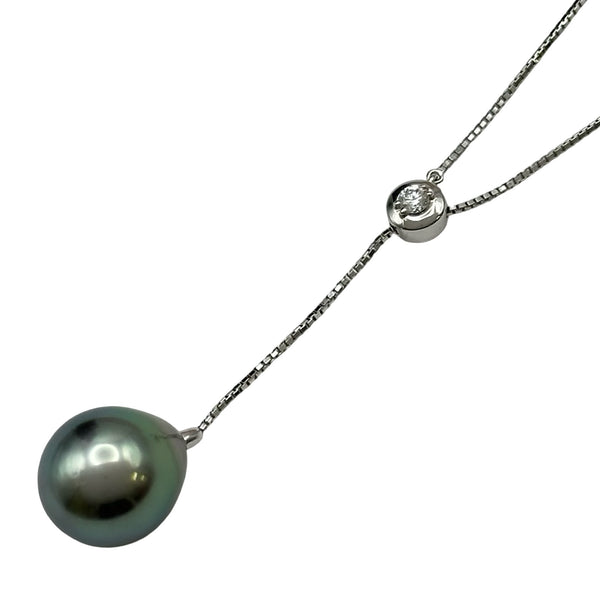 タサキ TASAKI 黒真珠 ティアドロップ シェイプ ネックレス ホワイト