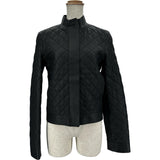 エルメス HERMES キルティングディアスキンレザージャケット 3H1207D1 ブラック レザー レディース ノーカラージャケット
