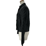 エルメス HERMES キルティングディアスキンレザージャケット 3H1207D1 ブラック レザー レディース ノーカラージャケット