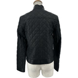 エルメス HERMES キルティングディアスキンレザージャケット 3H1207D1 ブラック レザー レディース ノーカラージャケット