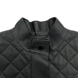 エルメス HERMES キルティングディアスキンレザージャケット 3H1207D1 ブラック レザー レディース ノーカラージャケット