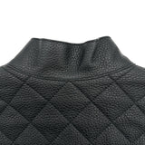 エルメス HERMES キルティングディアスキンレザージャケット 3H1207D1 ブラック レザー レディース ノーカラージャケット