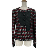 シャネル CHANEL レース切替ツイードジャケット P51026 レッド ツイード レディース ノーカラージャケット