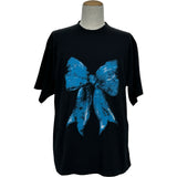 バレンシアガ BALENCIAGA リボンロゴ半袖Tシャツ 863724 ブラック コットン メンズ 半袖Ｔシャツ