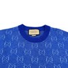 グッチ GUCCI GG総柄ジャガードニットセーター 761549 ブルー ウール メンズ セーター