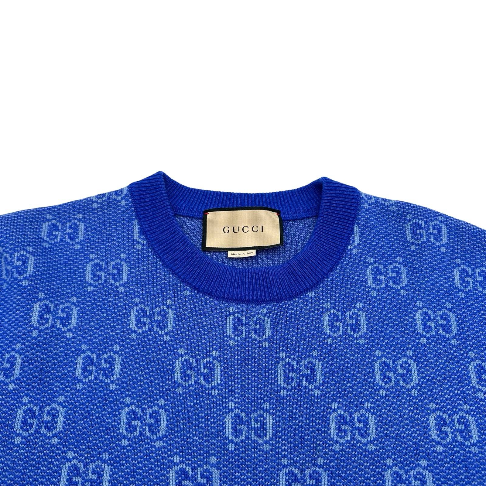 グッチ GUCCI GG総柄ジャガードニットセーター 761549 ブルー ウール