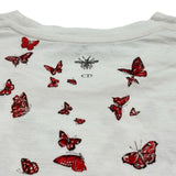 クリスチャン・ディオール Christian Dior バタフライプリント半袖Tシャツ 413T09A524 ホワイト コットン レディース 半袖Ｔシャツ