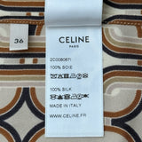 セリーヌ CELINE 総柄シルクシャツ 2C008067I ブラウン シルク レディース 長袖シャツ
