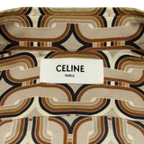 セリーヌ CELINE 総柄シルクシャツ 2C008067I ブラウン シルク レディース 長袖シャツ