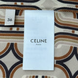 セリーヌ CELINE 総柄シルクシャツ 2C008067I ブラウン シルク レディース 長袖シャツ