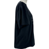 ステラ・マッカートニー STELLA McCARTNEY グリッターロゴプリント半袖Tシャツ 604034 ブラック コットン レディース 半袖Ｔシャツ