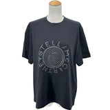 ステラ・マッカートニー STELLA McCARTNEY グリッターロゴプリント半袖Tシャツ 604034 ブラック コットン レディース 半袖Ｔシャツ