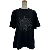 ステラ・マッカートニー STELLA McCARTNEY グリッターロゴプリント半袖Tシャツ 604034 ブラック コットン レディース 半袖Ｔシャツ