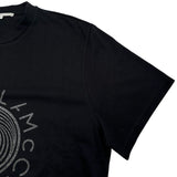 ステラ・マッカートニー STELLA McCARTNEY グリッターロゴプリント半袖Tシャツ 604034 ブラック コットン レディース 半袖Ｔシャツ