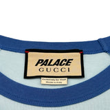 グッチ GUCCI ×PALACE コットンジェレシー半袖Tシャツ 720353 ライトブルー コットン メンズ 半袖Ｔシャツ