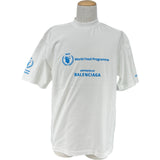 バレンシアガ BALENCIAGA WFPプリント半袖Tシャツ 612966 ホワイト コットン メンズ 半袖Ｔシャツ