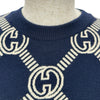 グッチ GUCCI GG総柄リバーシブルニットセーター 692702 ネイビー ウール レディース ニット