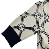 グッチ GUCCI GG総柄リバーシブルニットセーター 692702 ネイビー ウール レディース ニット