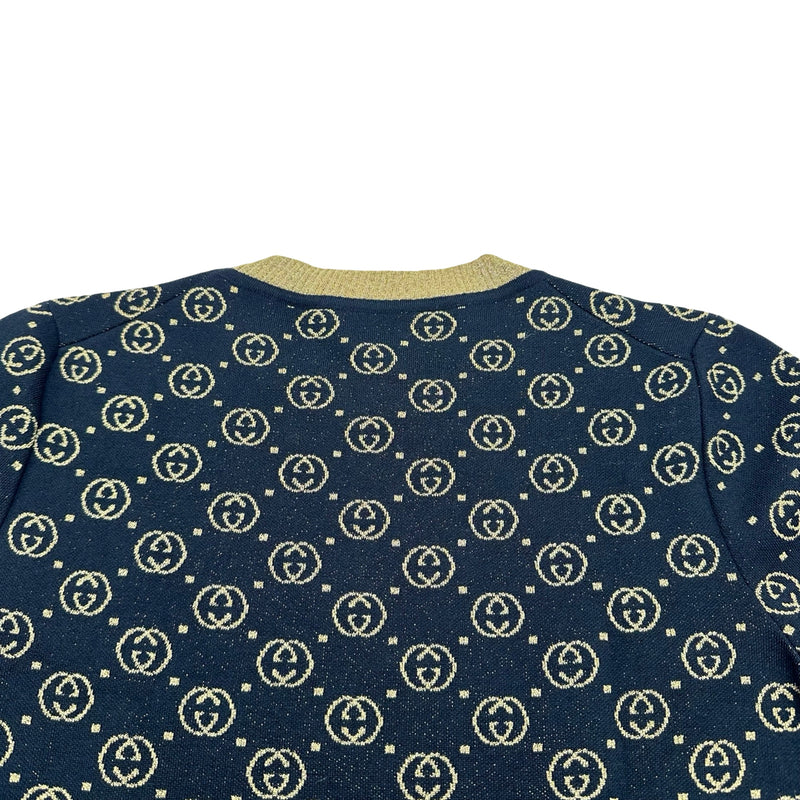 GUCCI - 値下げ　グッチ　GUCCI  ラメニット　Sサイズ グッチ GUCCI GG総柄ラメニットセーター 554995 ブラック ウール