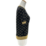 グッチ GUCCI GG総柄ラメニットセーター 554995 ブラック ウール レディース ニット