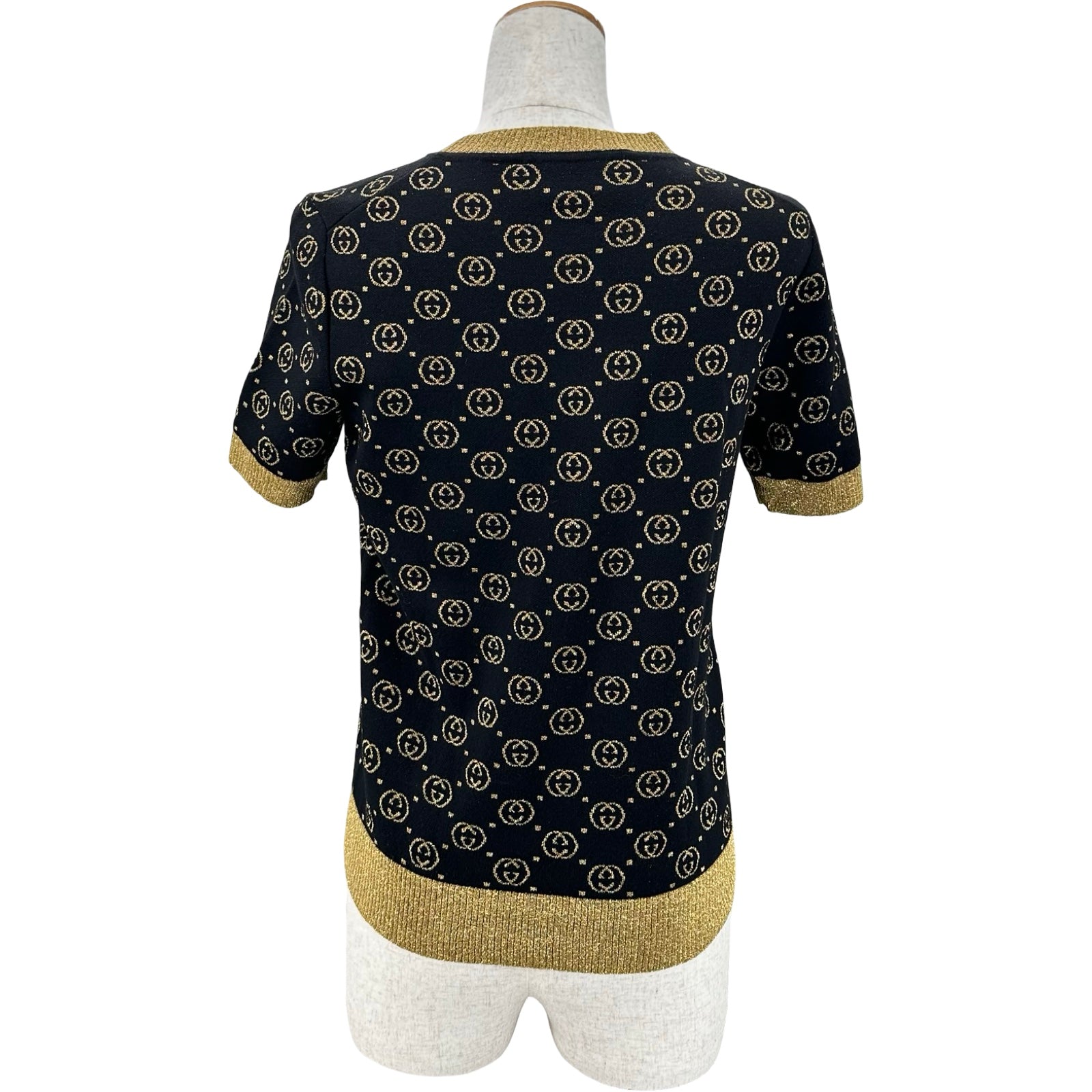 グッチ GUCCI GG総柄ラメニットセーター 554995 ブラック ウール