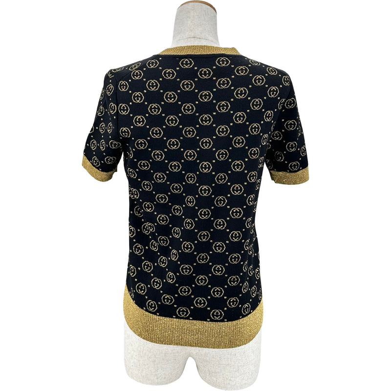 グッチ GUCCI GG総柄ラメニットセーター 554995 ブラック ウール