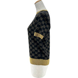 グッチ GUCCI GG総柄ラメニットセーター 554995 ブラック ウール レディース ニット