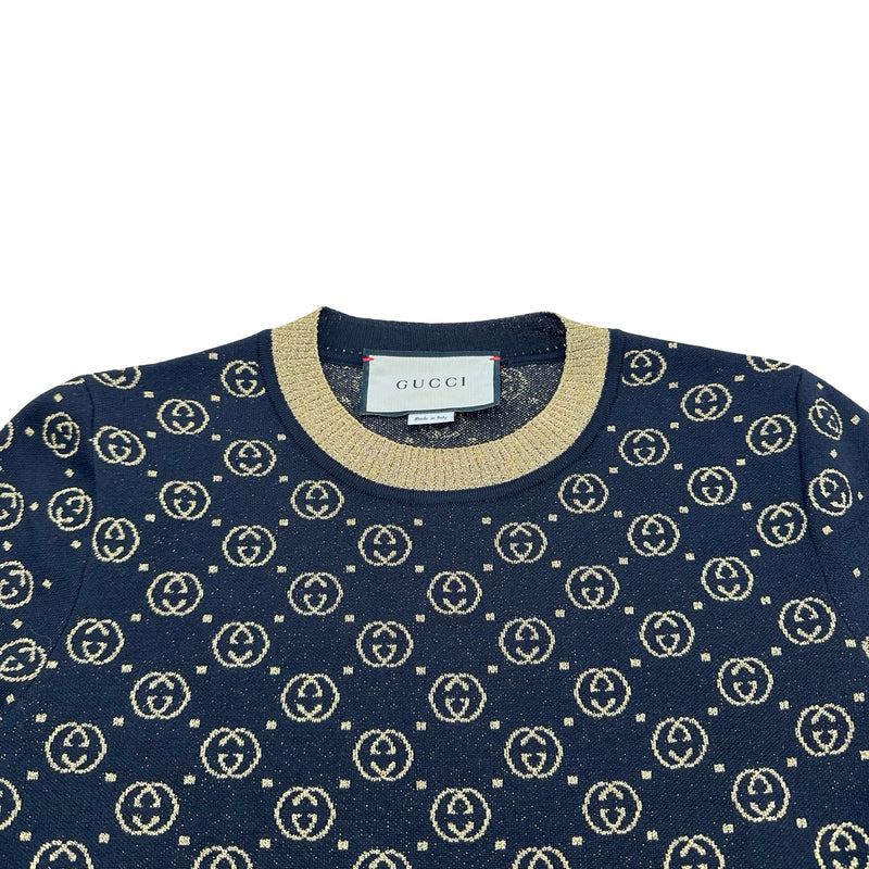 グッチ GUCCI GG総柄ラメニットセーター 554995 ブラック ウール